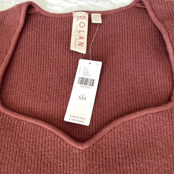 Anthropologie DOLAN Puff-Sleeve Sweater in Brown Motif Leopard NWT - Picture 5 of 6